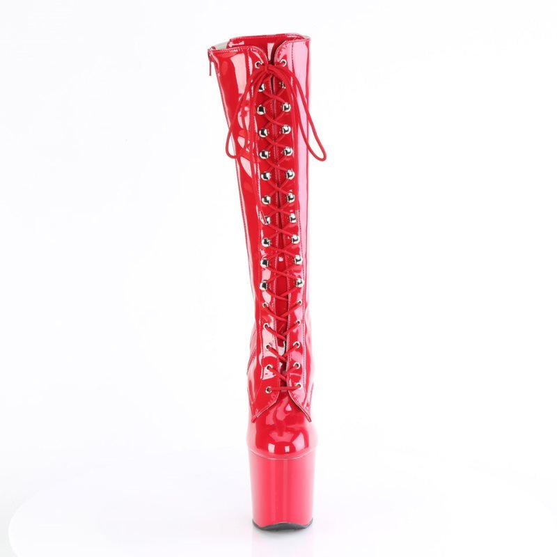 Pleaser Craze-2023 Kniehohe Stiefel Damen Rot | OZUMQCPLZ