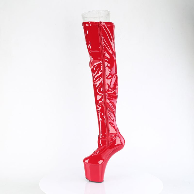 Pleaser Craze-3050 Overknee Stiefel Damen Rot | SEHPSXDOM