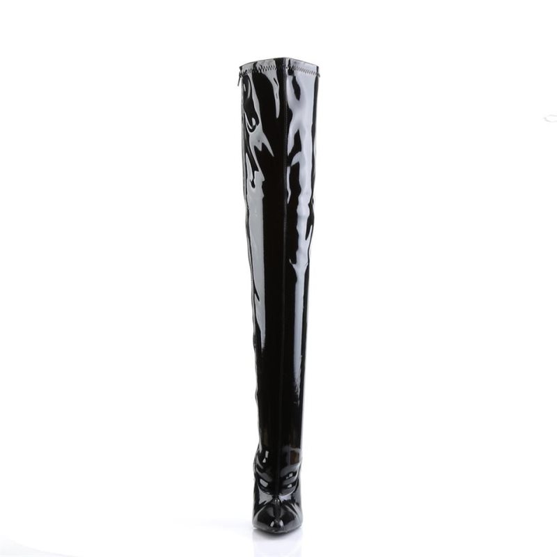 Pleaser Dagger-3000 Overknee Stiefel Damen Schwarz | LHGNXQGVA