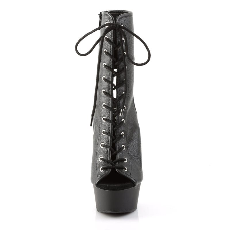 Pleaser Delight-1016 Vegan Leather Stiefel Damen Schwarz | FPHMCLZWT