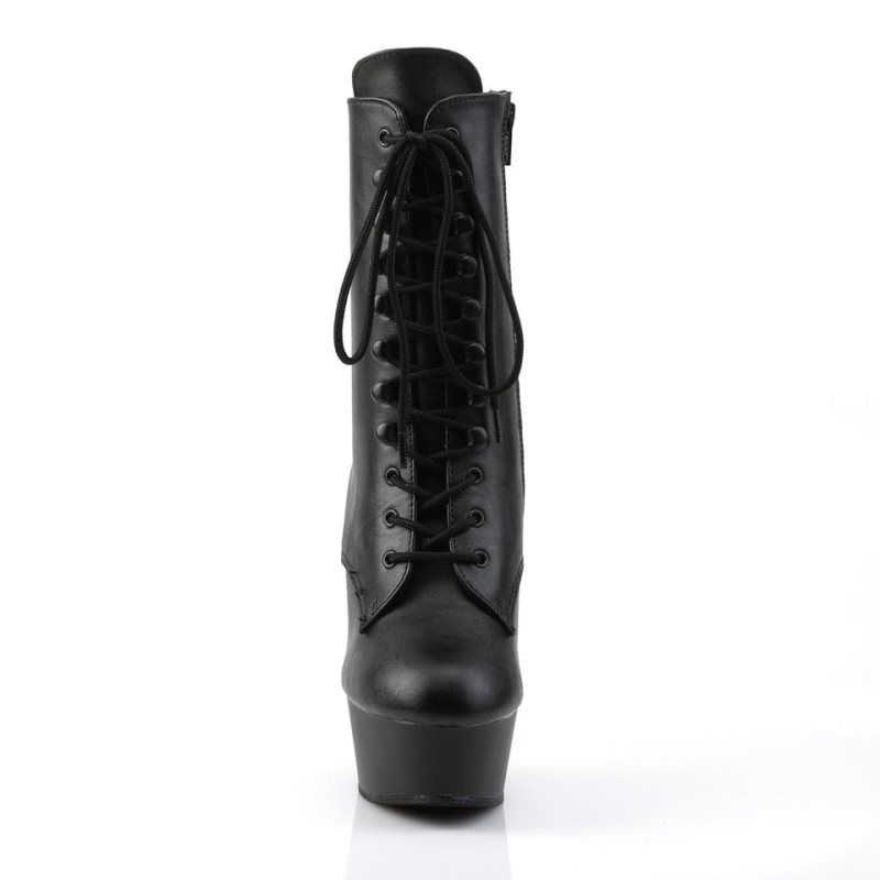 Pleaser Delight-1020 Vegan Leather Stiefel Damen Schwarz | SVLCEYGKN