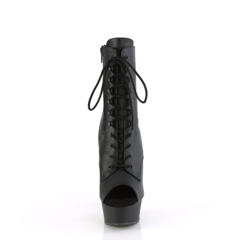 Pleaser Delight-1021 Vegan Leather Stiefel Damen Schwarz | XJLYTDKOP