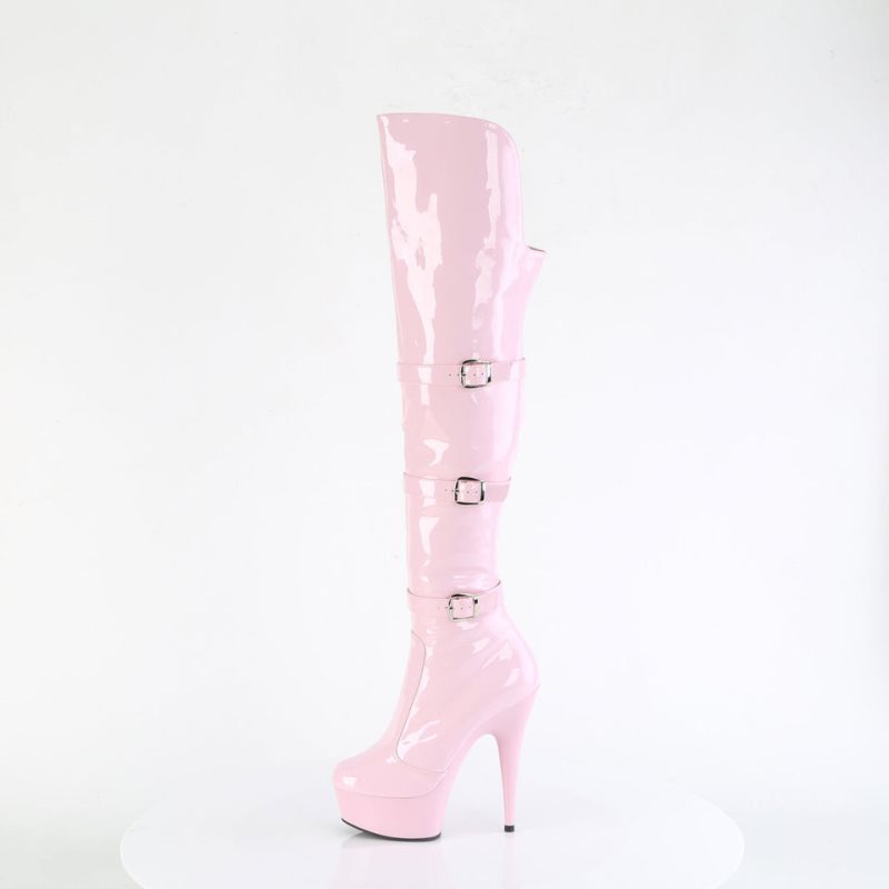 Pleaser Delight-3018 Overknee Stiefel Damen Rosa | ENHOULWST