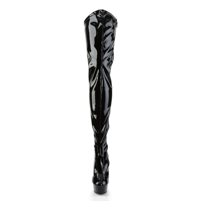 Pleaser Delight-4000 Overknee Stiefel Damen Schwarz | YFWEAPONW