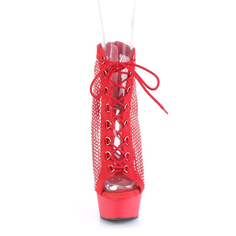 Pleaser Delight-600-33RM Stiefel Damen Rot | LUXABPFHZ