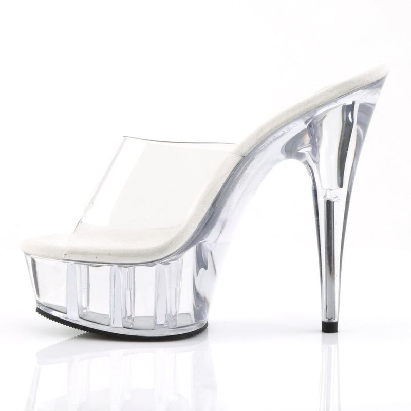 Pleaser Delight-601 Plateau High Heels Damen Clear | RTNSQZLIY