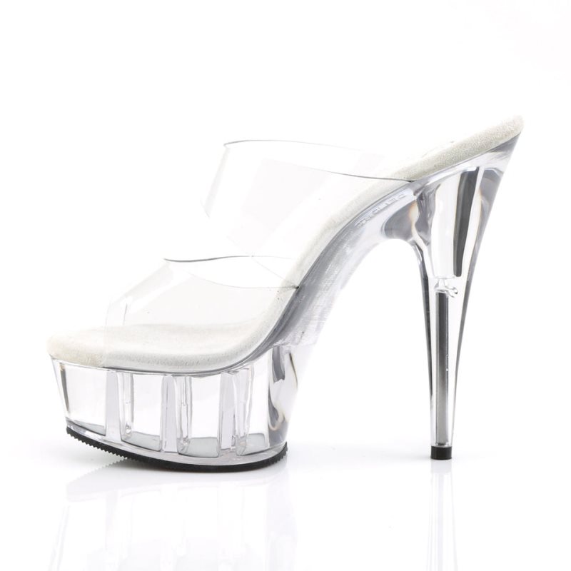 Pleaser Delight-602 Plateau High Heels Damen Clear | TESQJZHFO