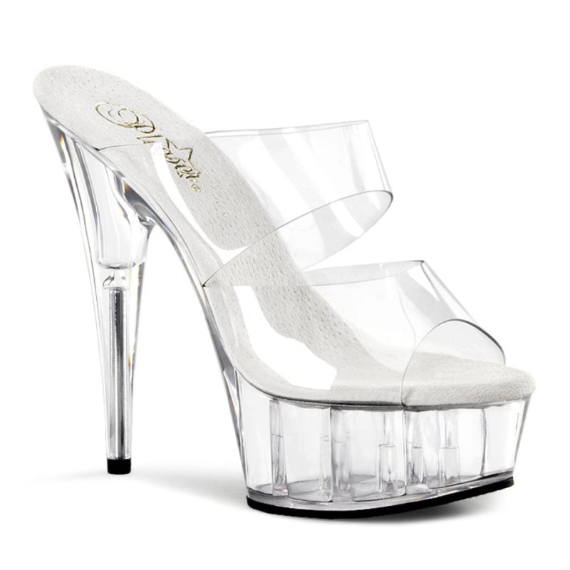 Pleaser Delight-602 Plateau High Heels Damen Clear | TESQJZHFO