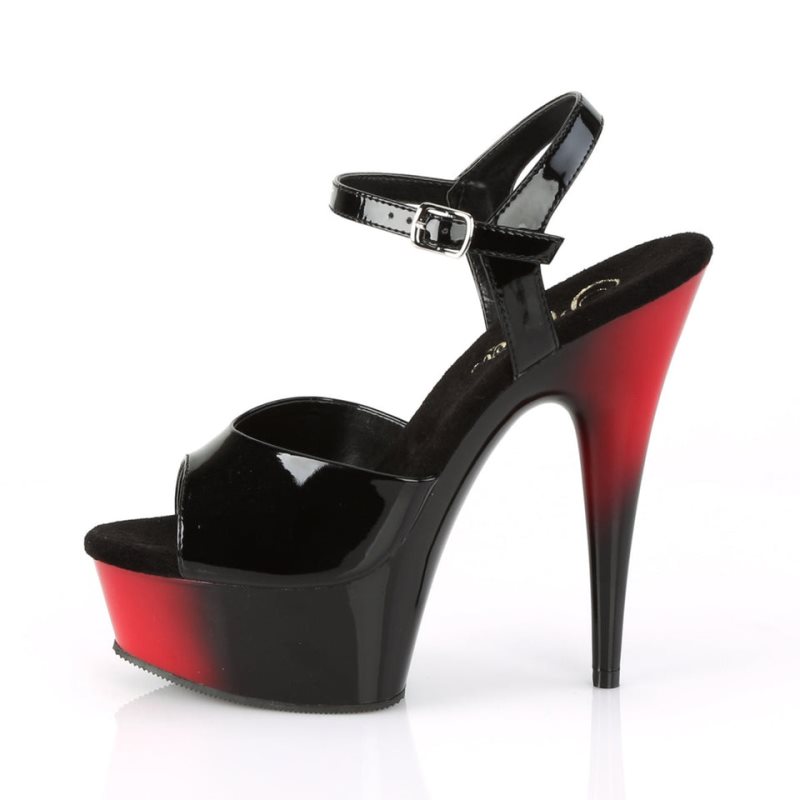 Pleaser Delight-609BR Plateau High Heels Damen Schwarz | MPSGUKHLP