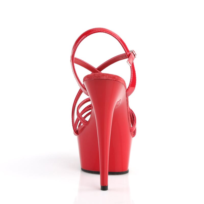 Pleaser Delight-613 Plateau High Heels Damen Rot | UDEJUTWCO