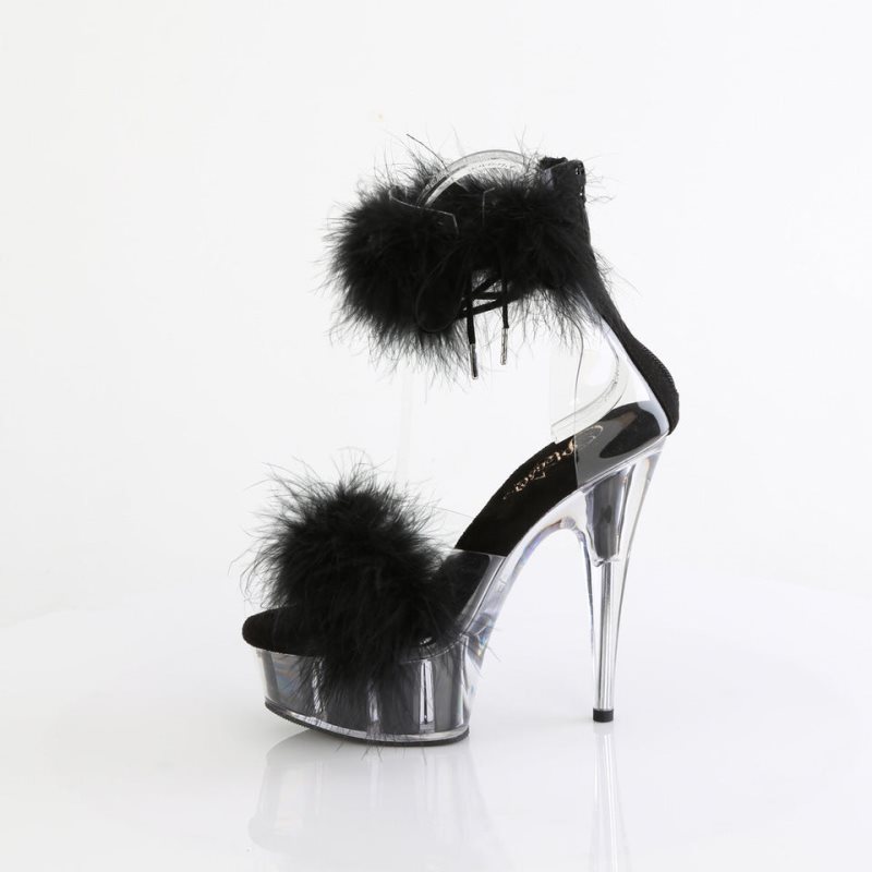 Pleaser Delight-624F Plateau High Heels Damen Schwarz | NFXMKSJED