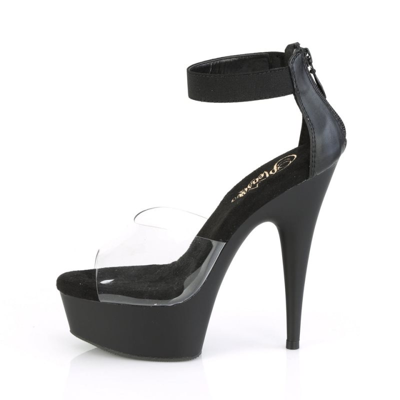 Pleaser Delight-624 Plateau High Heels Damen Schwarz | THAEQFNXI