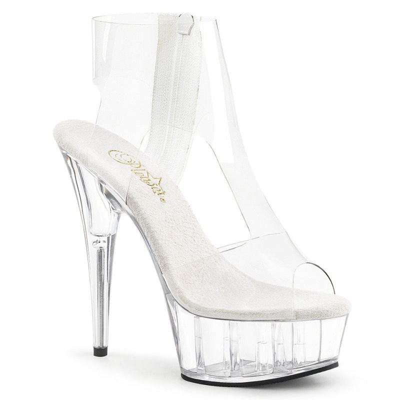 Pleaser Delight-633 Plateau High Heels Damen Clear | QFIUBAPKW