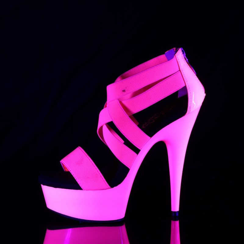 Pleaser Delight-669UV Plateau High Heels Damen Rosa | XFBICQTOA