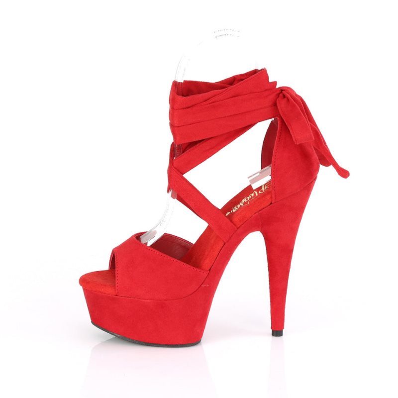 Pleaser Delight-679 Plateau High Heels Damen Rot | RXYNTYNUA