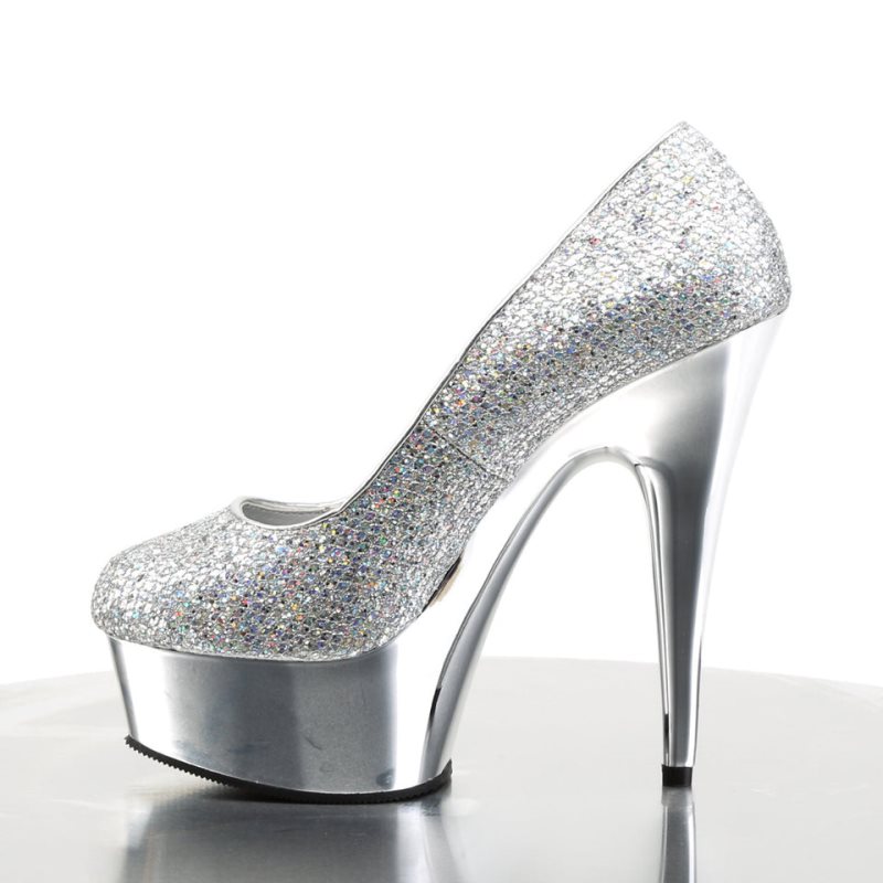 Pleaser Delight-685G Pumps Damen Silber | UNIEDYUIW