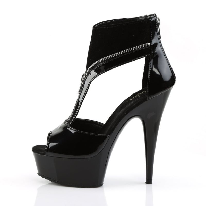 Pleaser Delight-690 Plateau High Heels Damen Schwarz | UKLGFXARC