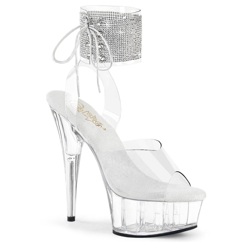 Pleaser Delight-691-2RS Plateau High Heels Damen Clear | OAPEFOVQB