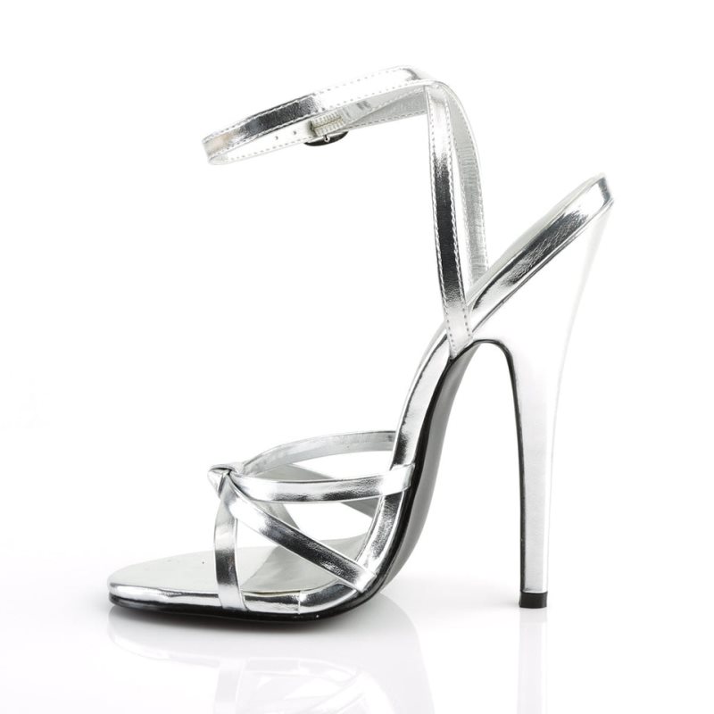 Pleaser Domina-108 Vegan Leather Highheels Damen Silber | EVDIUXRJK