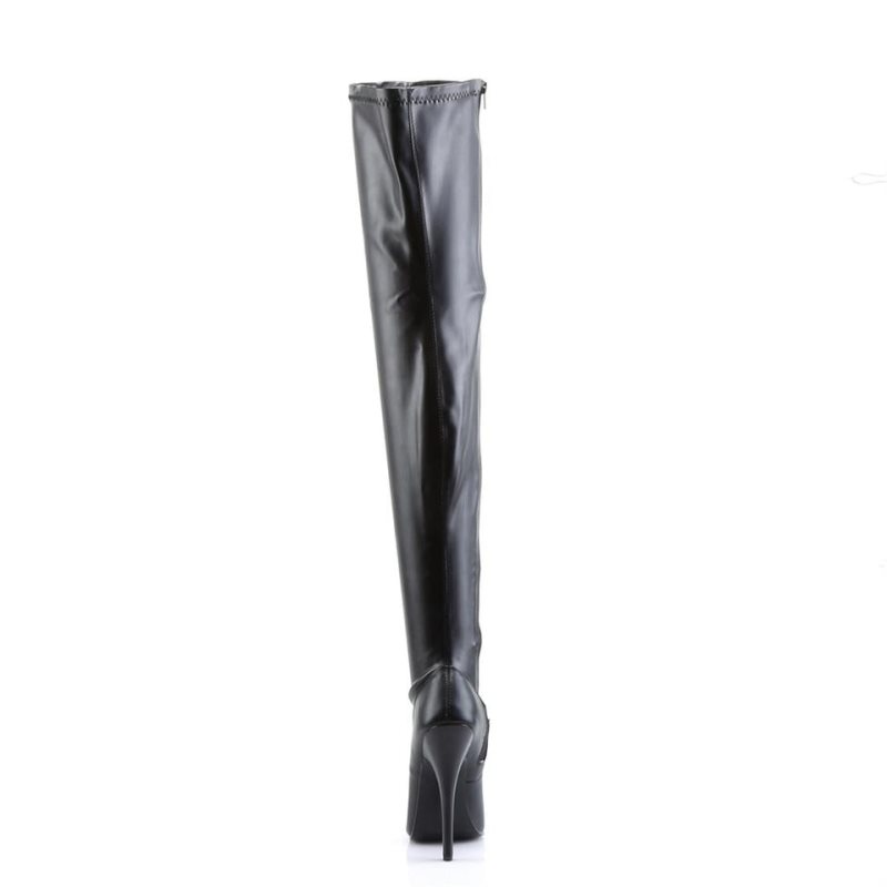 Pleaser Domina-3000 Vegan Leather Overknee Stiefel Damen Schwarz | LSTNPJYBU