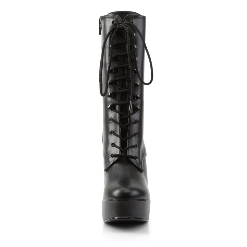 Pleaser Electra-1020 Vegan Leather Stiefel Damen Schwarz | OSMVTMNSJ