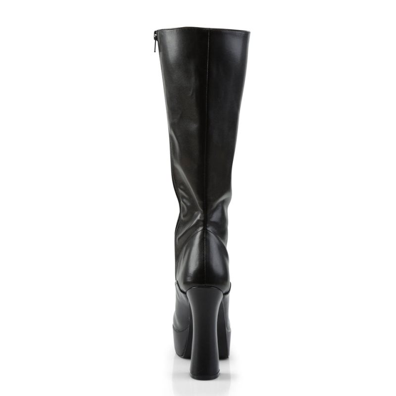 Pleaser Electra-2020 Vegan Leather Kniehohe Stiefel Damen Schwarz | VSKIVCBUE