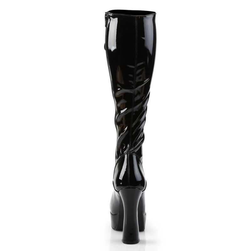 Pleaser Electra-2023 Kniehohe Stiefel Damen Schwarz | RZJELJDKT