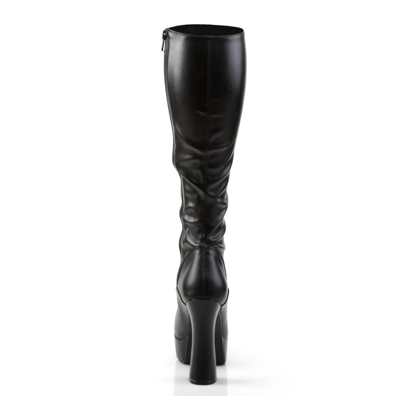 Pleaser Electra-2023 Vegan Leather Kniehohe Stiefel Damen Schwarz | IGQKZFAOX