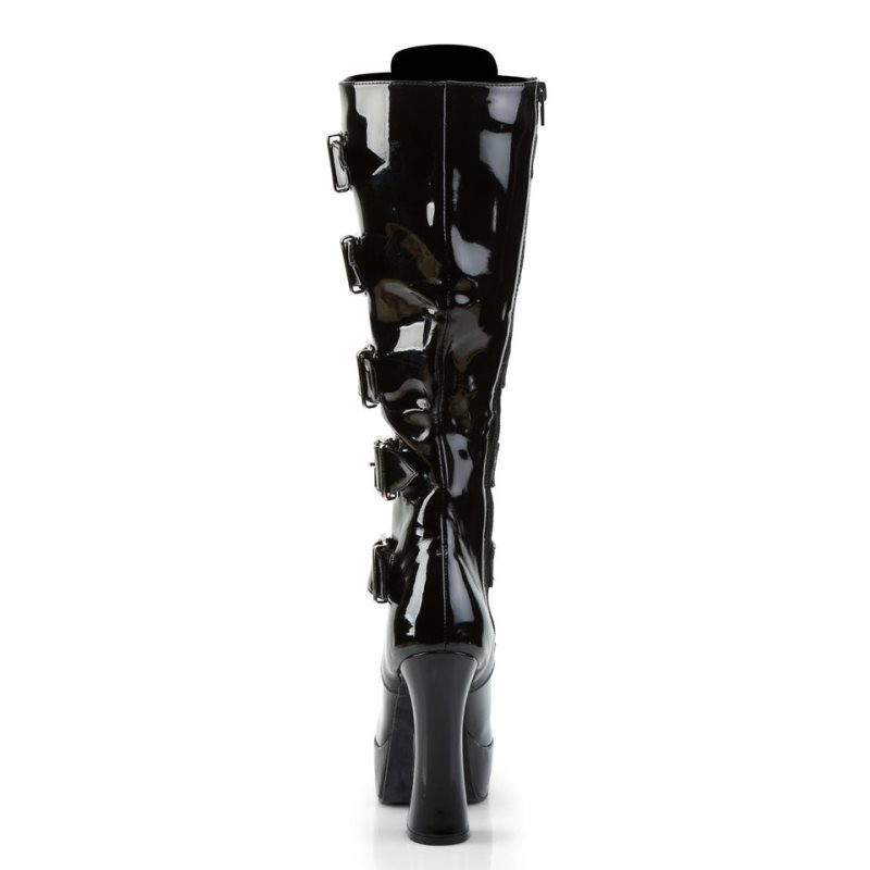 Pleaser Electra-2042 Kniehohe Stiefel Damen Schwarz | OUEKMGWXN