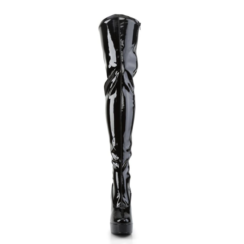 Pleaser Electra-3000Z Overknee Stiefel Damen Schwarz | ZPGASJOHD