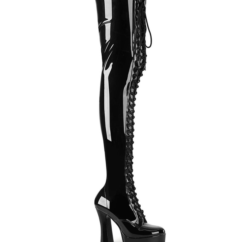 Pleaser Electra-3023 Overknee Stiefel Damen Schwarz | RTKIOQMLH