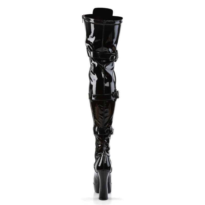 Pleaser Electra-3028 Overknee Stiefel Damen Schwarz | AVQHVLOFS