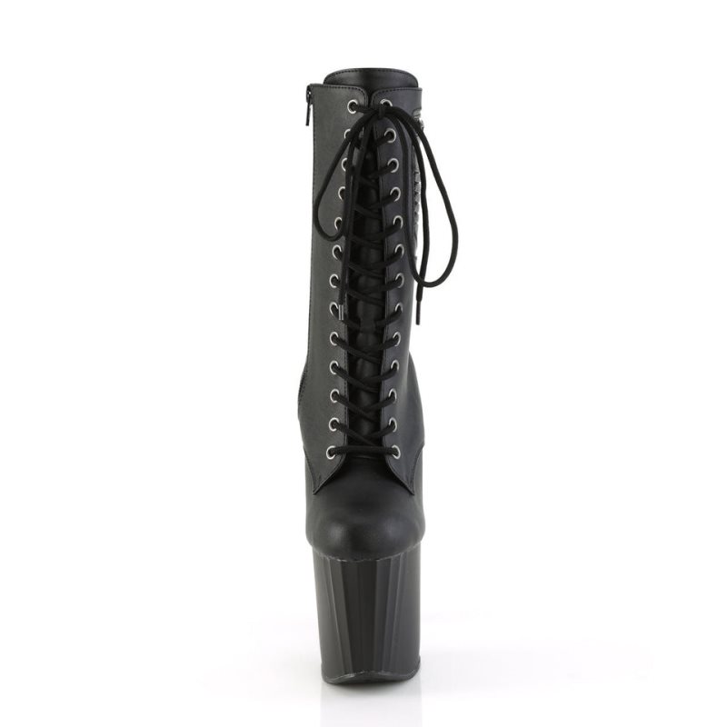 Pleaser Enchant-1040PK Vegan Leather Stiefel Damen Schwarz | ORDUZQEMR