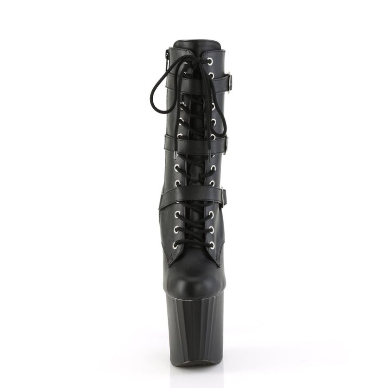 Pleaser Enchant-1043 Vegan Leather Stiefel Damen Schwarz | OSKFAQBKW