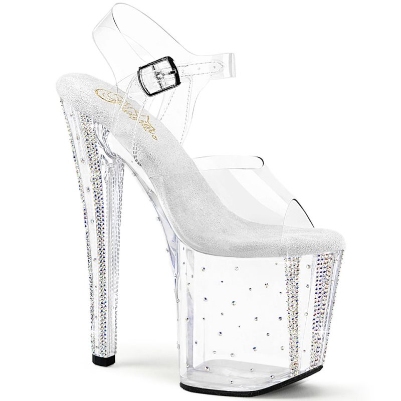 Pleaser Enchant-708RS-01 Plateau High Heels Damen Clear | SUOLIZSDC