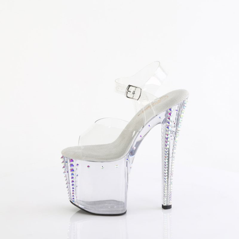 Pleaser Enchant-708RS-02 Plateau High Heels Damen Clear | ICGKAETYP