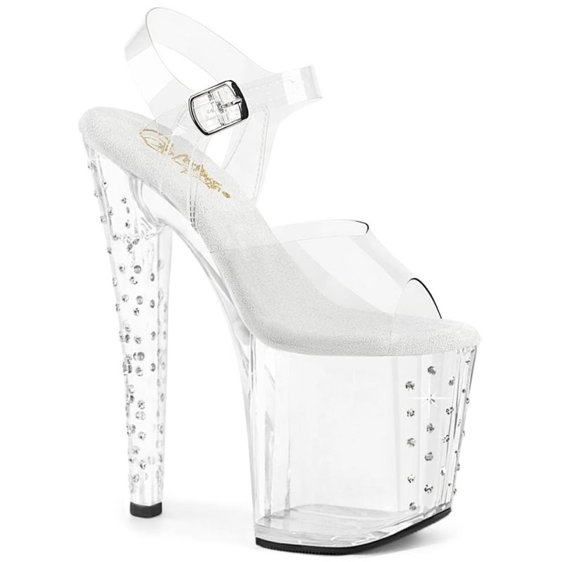 Pleaser Enchant-708RS Plateau High Heels Damen Clear | KHAXUEJPG