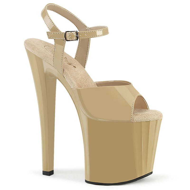 Pleaser Enchant-709 Plateau High Heels Damen Beige | TXAYDTLFN