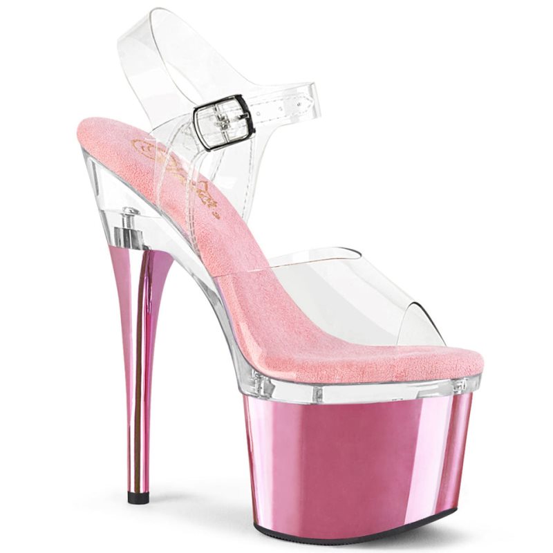 Pleaser Esteem-708 Plateau High Heels Damen Rosa | UFVNHCKXT