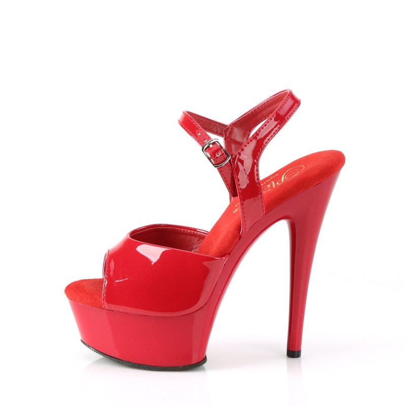 Pleaser Excite-609 Plateau High Heels Damen Rot | LEAMJLADT