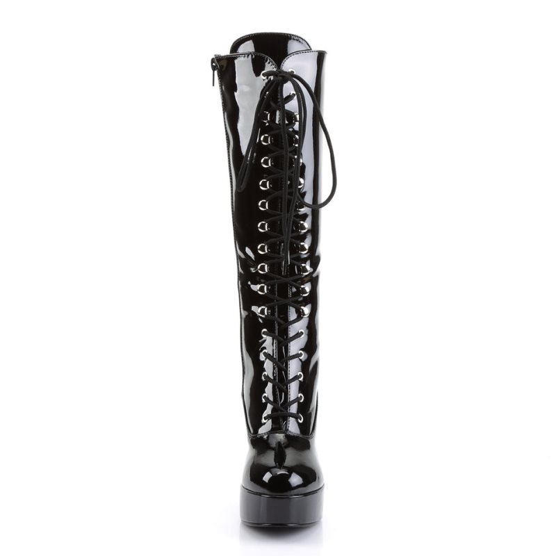 Pleaser Exotica-2020 Kniehohe Stiefel Damen Schwarz | WMJDQRFKY