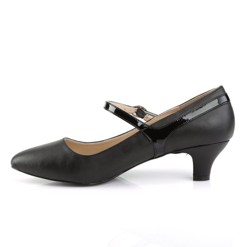 Pleaser Fab-425 Faux Leather Pumps Damen Schwarz | TBINIDWFK