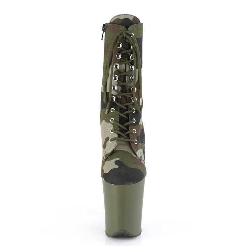 Pleaser Flamingo-1020CAMO Stiefel Damen Grün | KWJGLJPGI