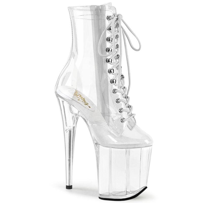 Pleaser Flamingo-1020C Stiefel Damen Clear | FEBTFZKPY