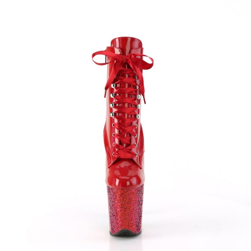 Pleaser Flamingo-1020HG Stiefel Damen Rot Mehrfarbig | YJXHYTJVQ