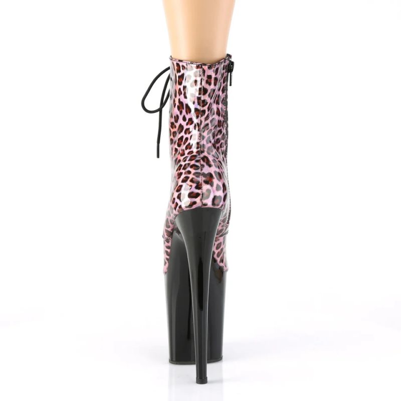 Pleaser Flamingo-1020LP Stiefel Damen Rosa Schwarz | RUGHSRCOV