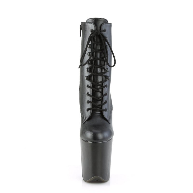 Pleaser Flamingo-1020WR Vegan Leather Stiefel Damen Schwarz | PIGDKLSTD