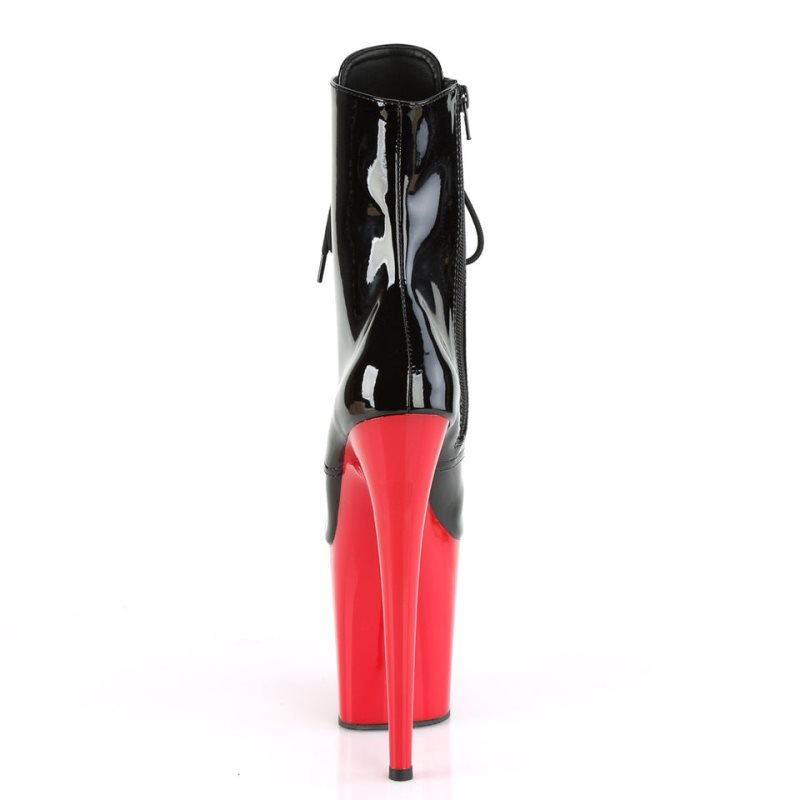 Pleaser Flamingo-1020 Stiefel Damen Schwarz Rot | WMZFQWRYA