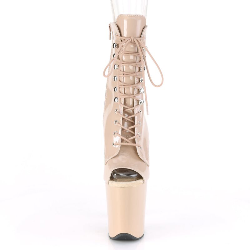 Pleaser Flamingo-1021 Stiefel Damen Beige | VQFYPXZVD