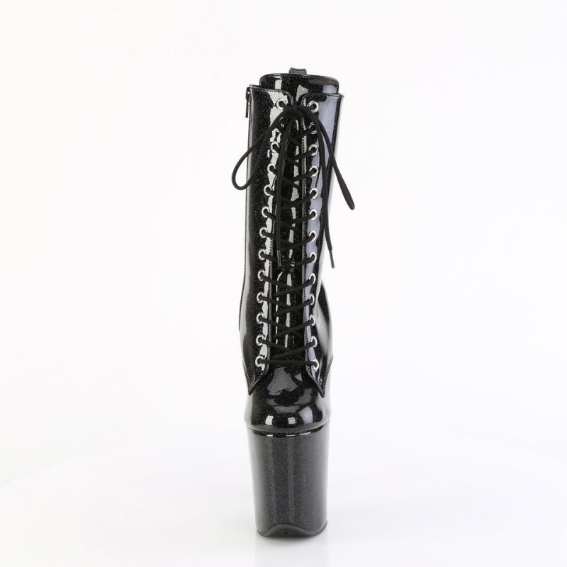 Pleaser Flamingo-1040GP Stiefel Damen Schwarz | WMFHXRGUO